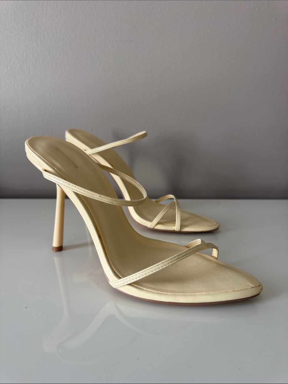 PrettyLittleThing • Yellow Stiletto Heeled Mules